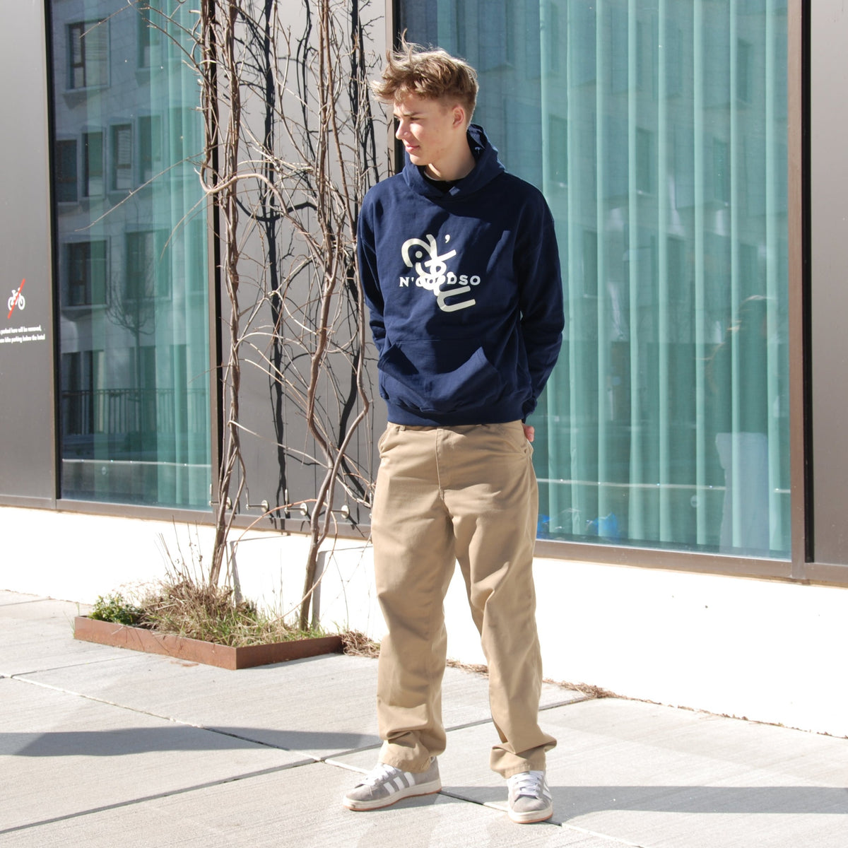 ARABIC PRINT HOODIE NAVY