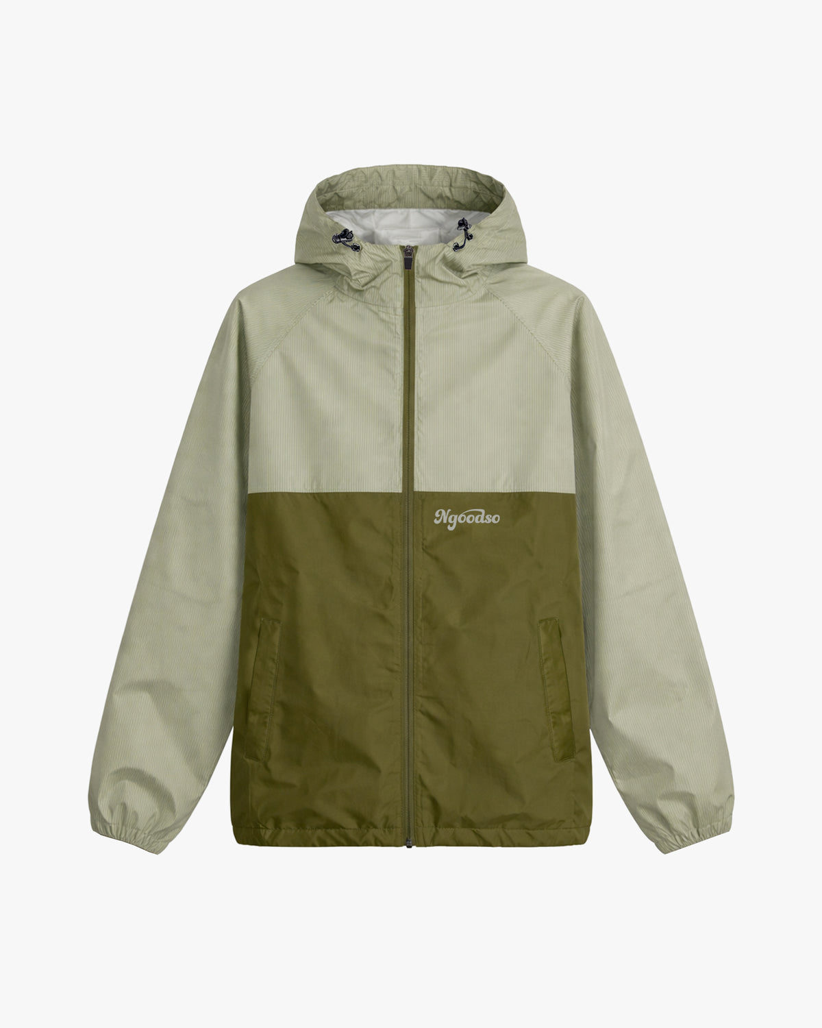 STRIBET VINDJAKKE GRØN