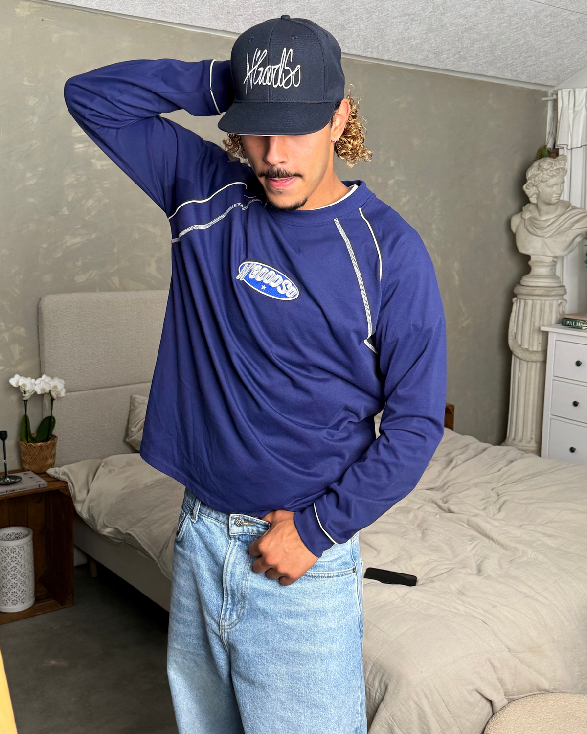 LANGÆRMET T-SHIRT NAVY