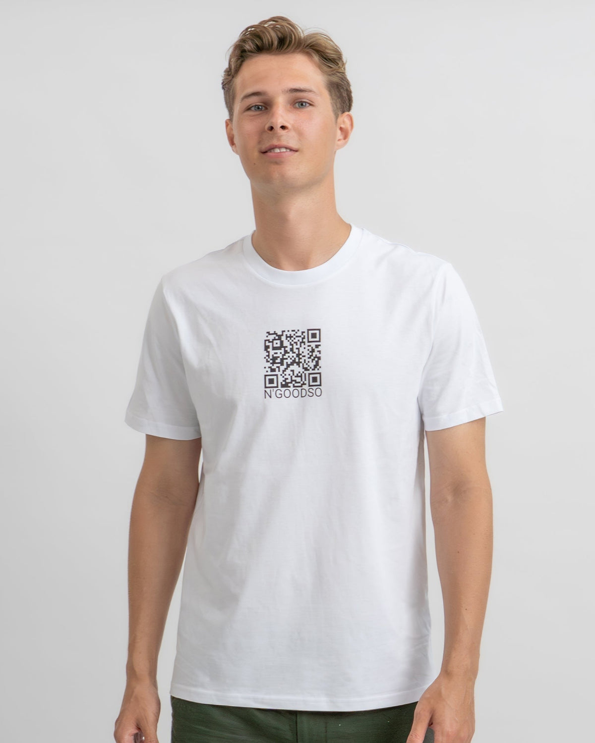 QR-KODE PRINT T-SHIRT HVID