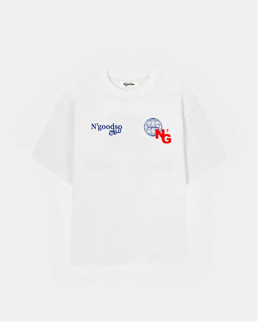 MIXED PRINT T-SHIRT HVID