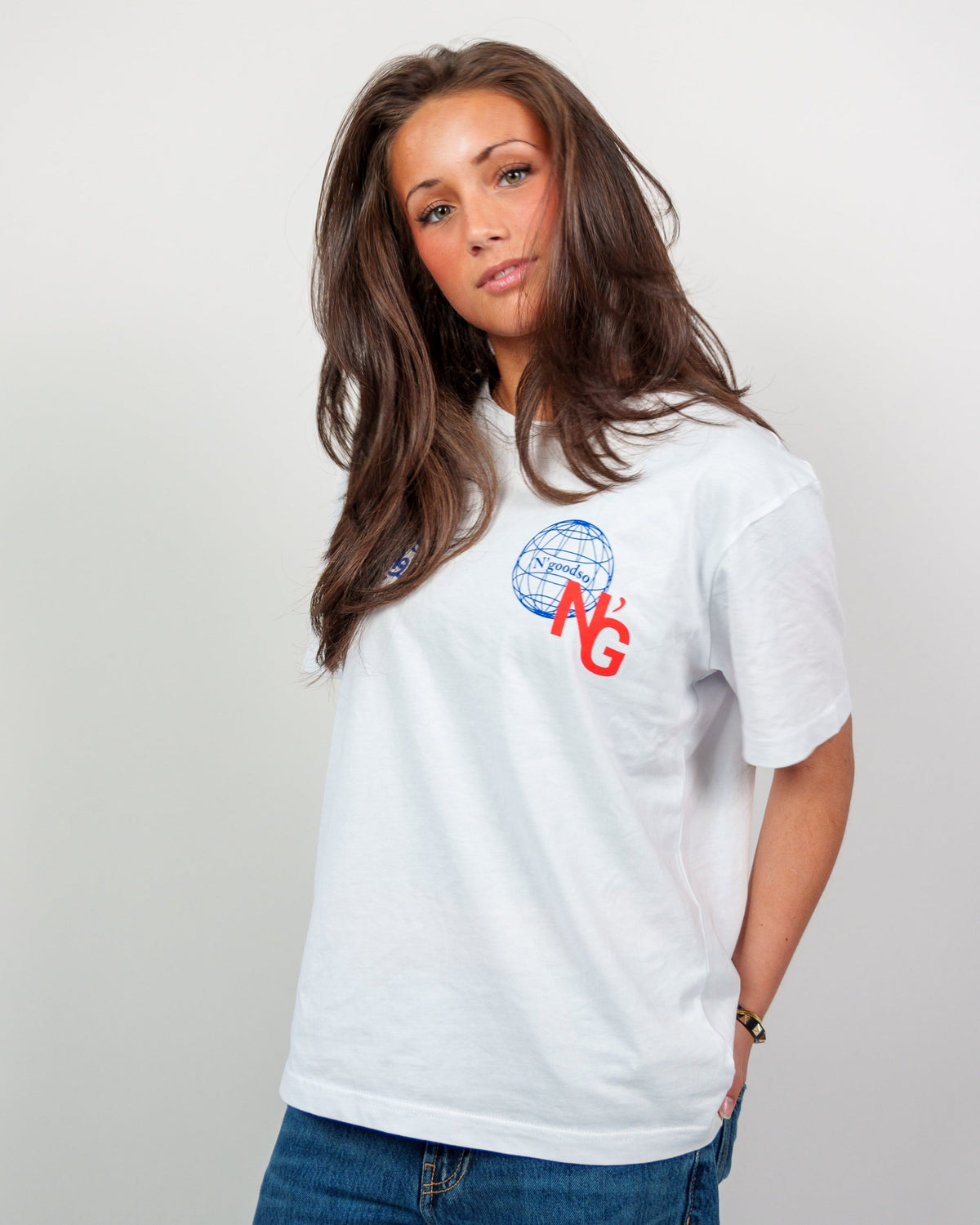 MIXED PRINT T-SHIRT HVID