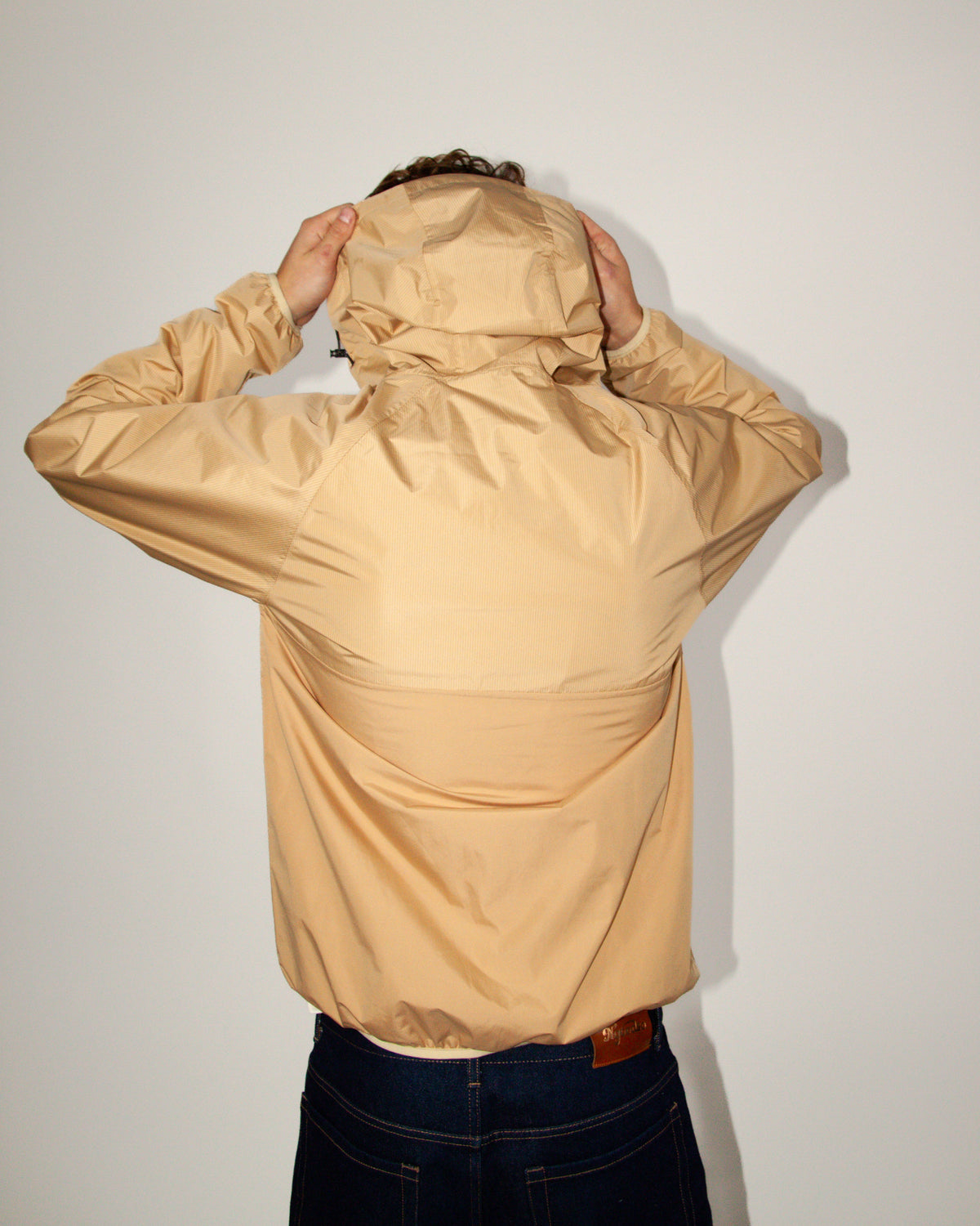 STRIBET VINDJAKKE BEIGE