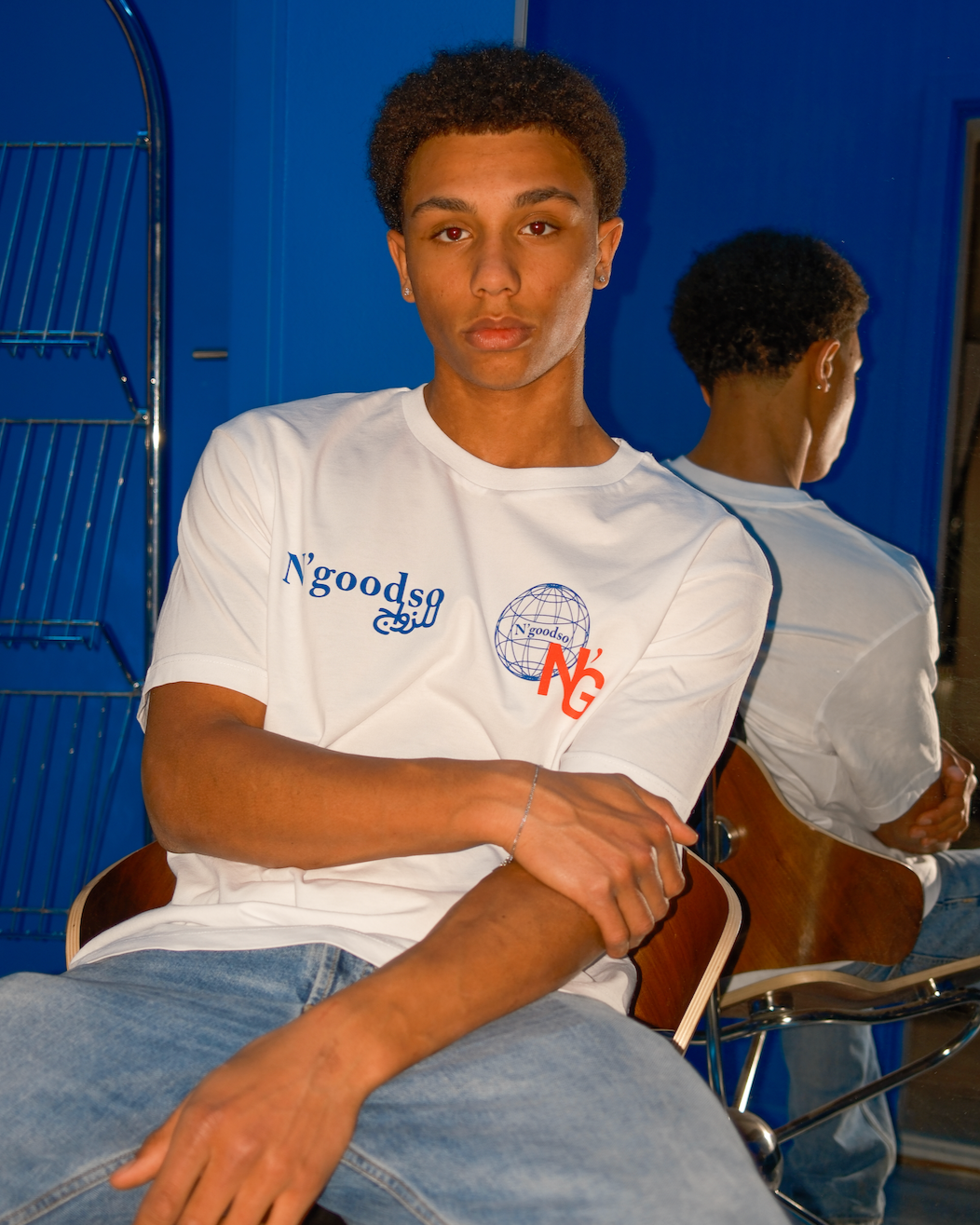 MIXED PRINT T-SHIRT HVID