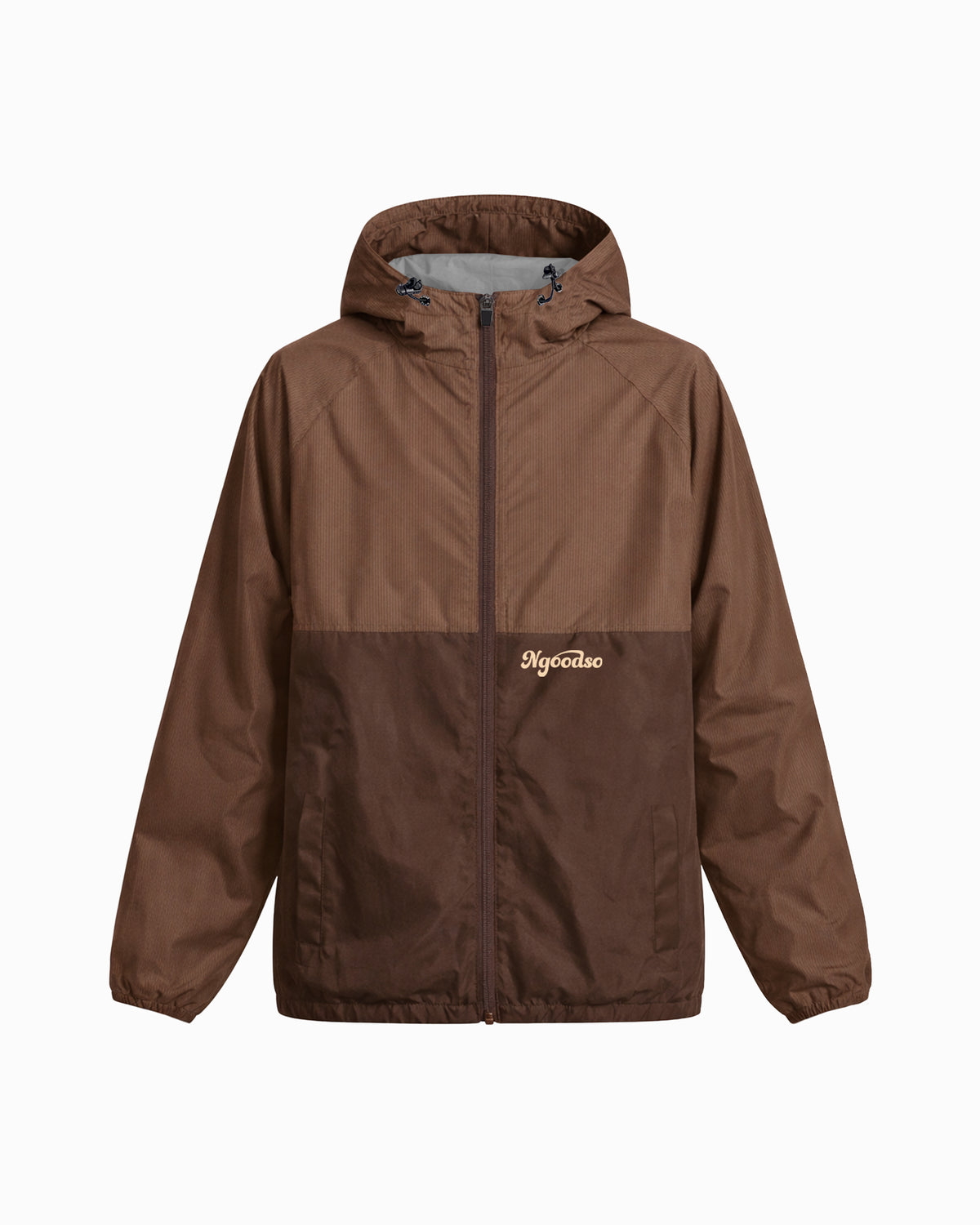 STRIBET VINDJAKKE BRUN